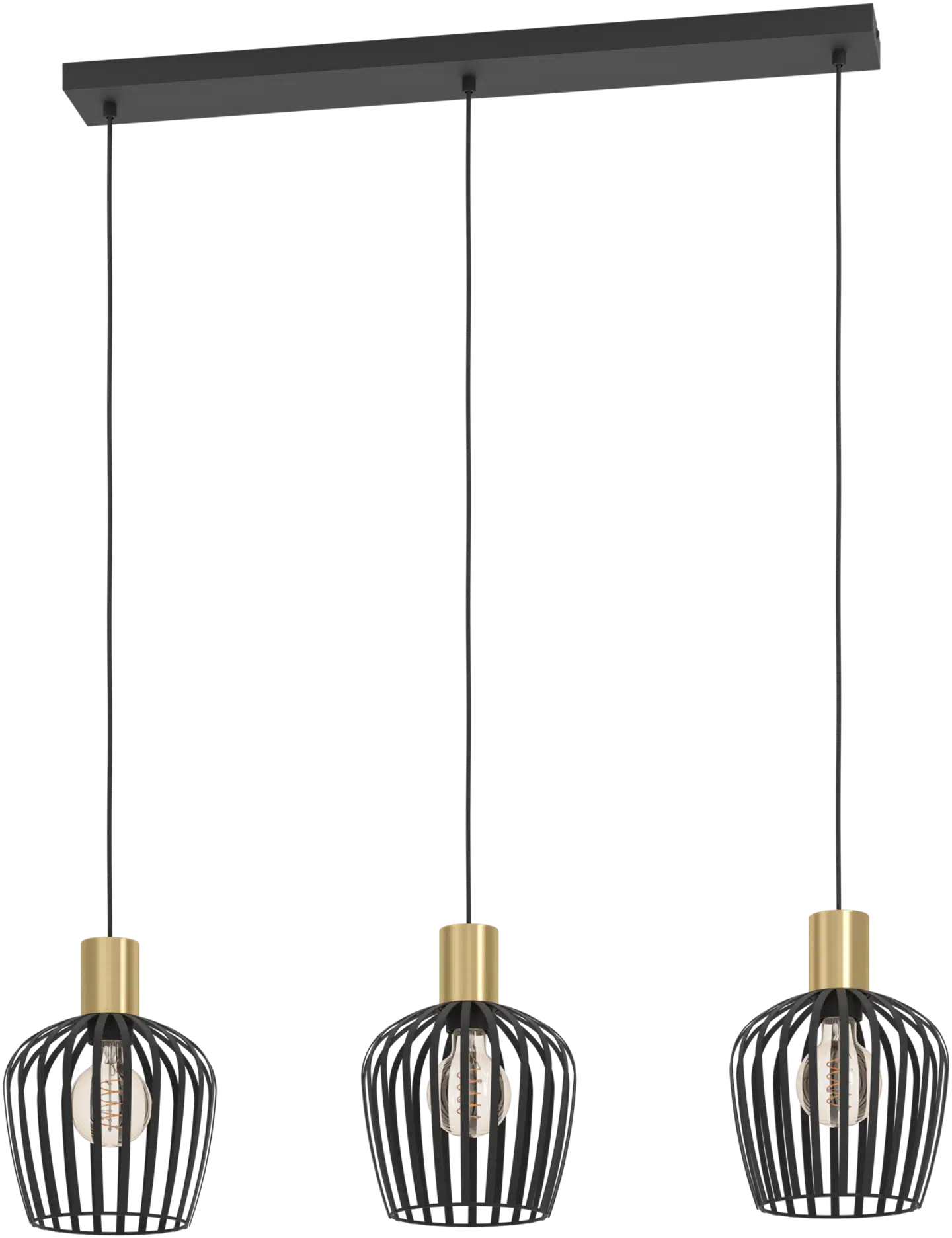 EGLO riippuvalaisin 3-os. Empoli E27 messinki/musta - 1