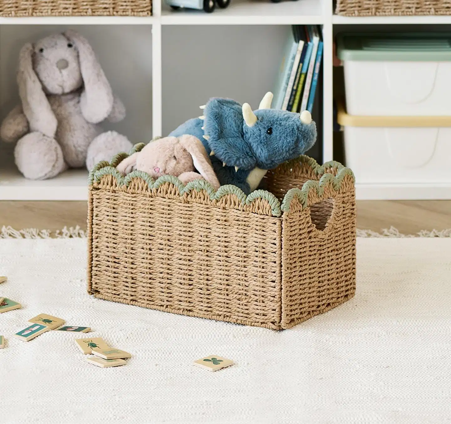 Zeller säilytyskori mintunvärinen paperinen piparkakkureunainen - 4