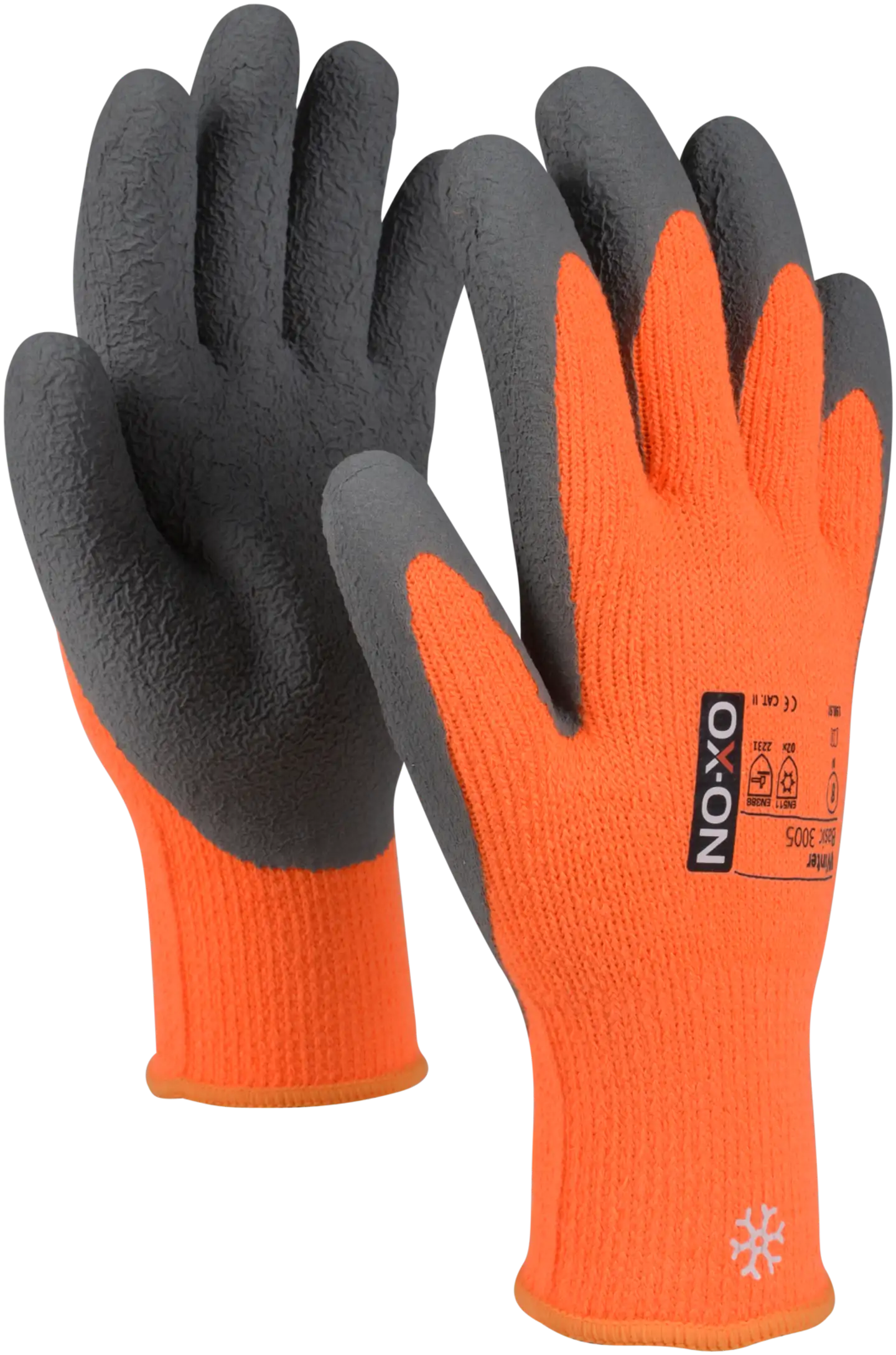 OX-ON talvityökäsine 3005 lateksipinnoite - Oranssi