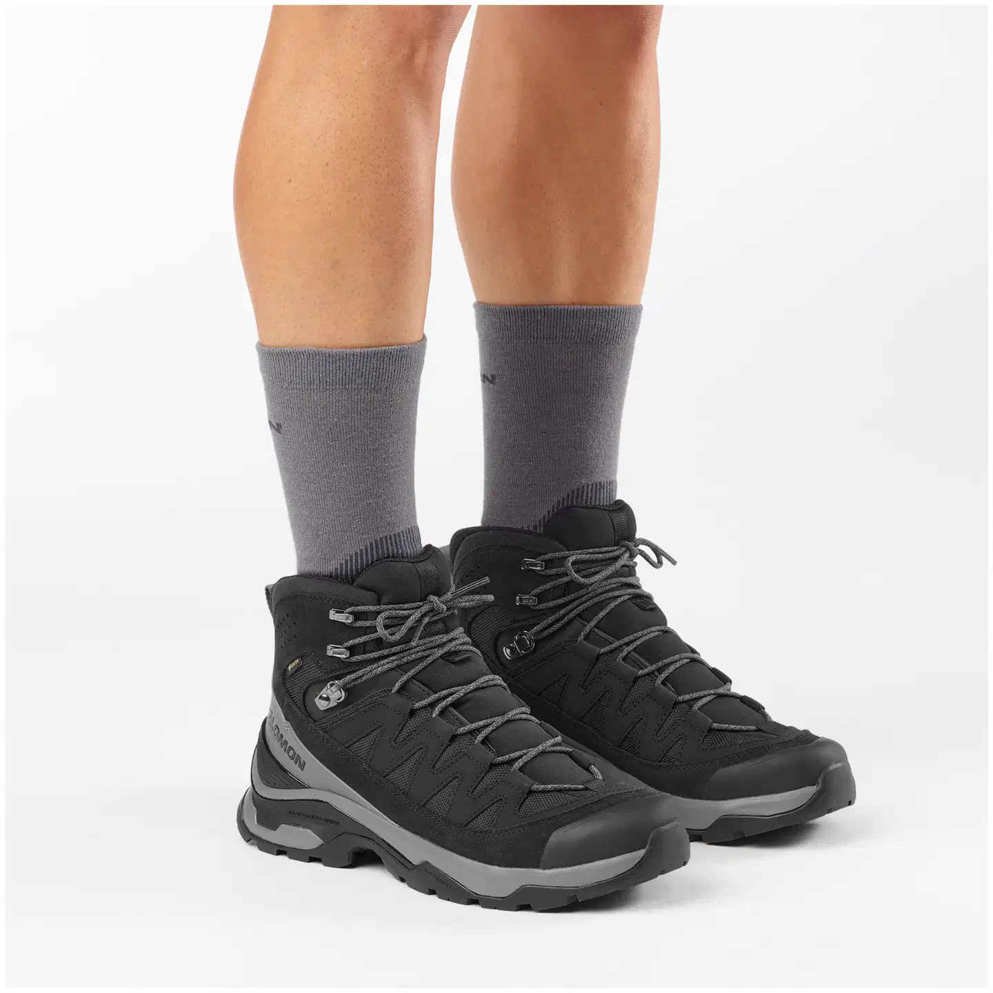 Salomon miesten Mid-vartinen vaelluskenkä Quest Echo Gore-Tex - Blk/Castle/Blk - 8