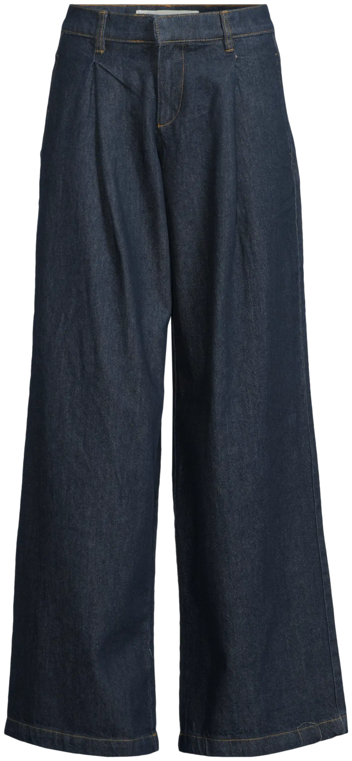WKLY. naisten leveät farkut, smart casual denim 222W282684 - Denim dk. blue - 2