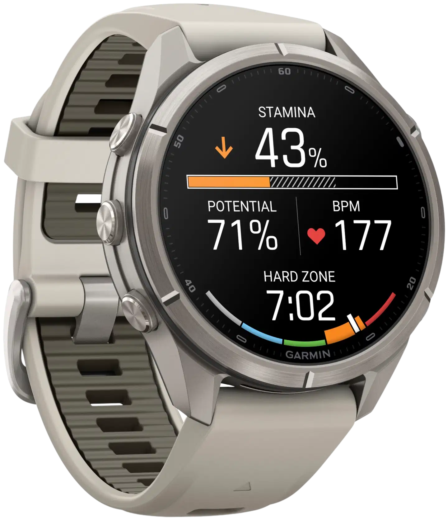 Garmin Fenix 9 Pro 43 mm titaani, harmaa ja tumma hiekanvärinen urheilukello - 5