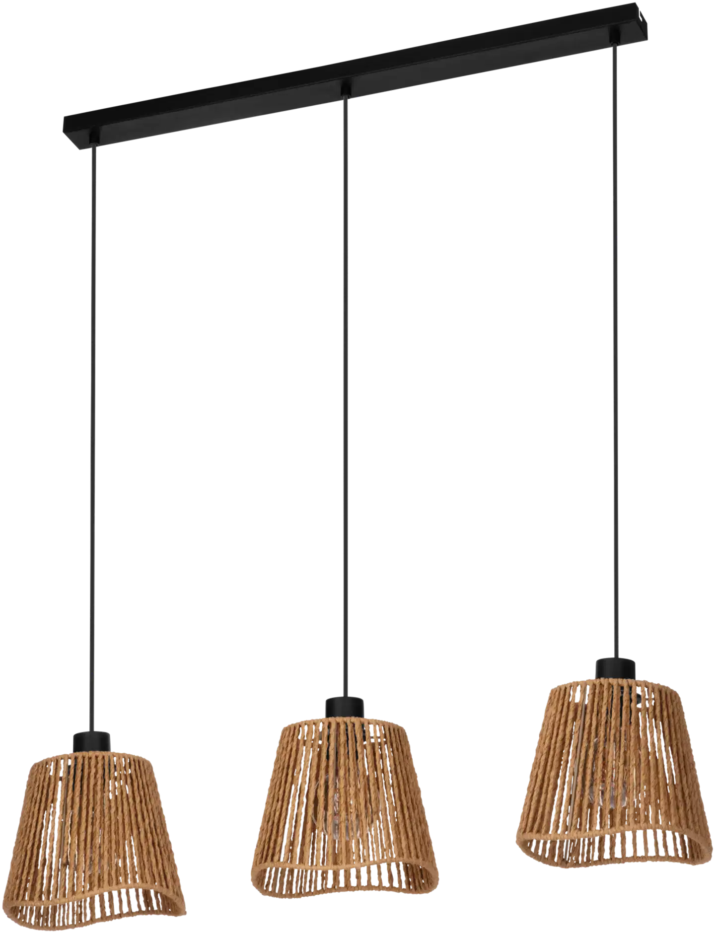 EGLO riippuvalaisin 3-os. Naturlavister E27 musta/ruskea - 1