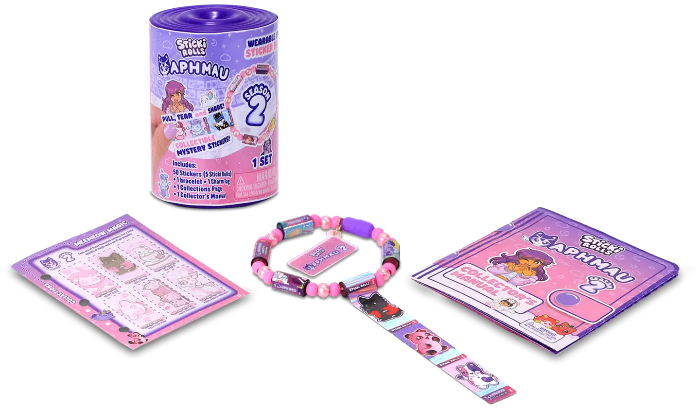 Sticki Rolls Aphmau Tarrarannekoru Yllätyspakkaus 50 tarraa - 10