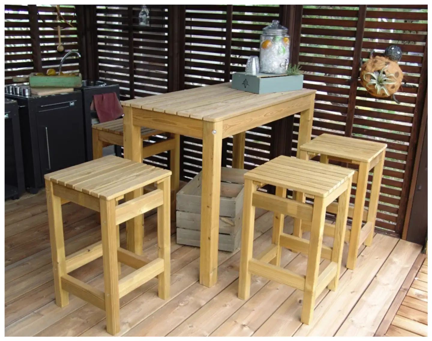 Birgit baarituoli 40x40cm, korkeus 66cm, kestopuu vihreä - 3