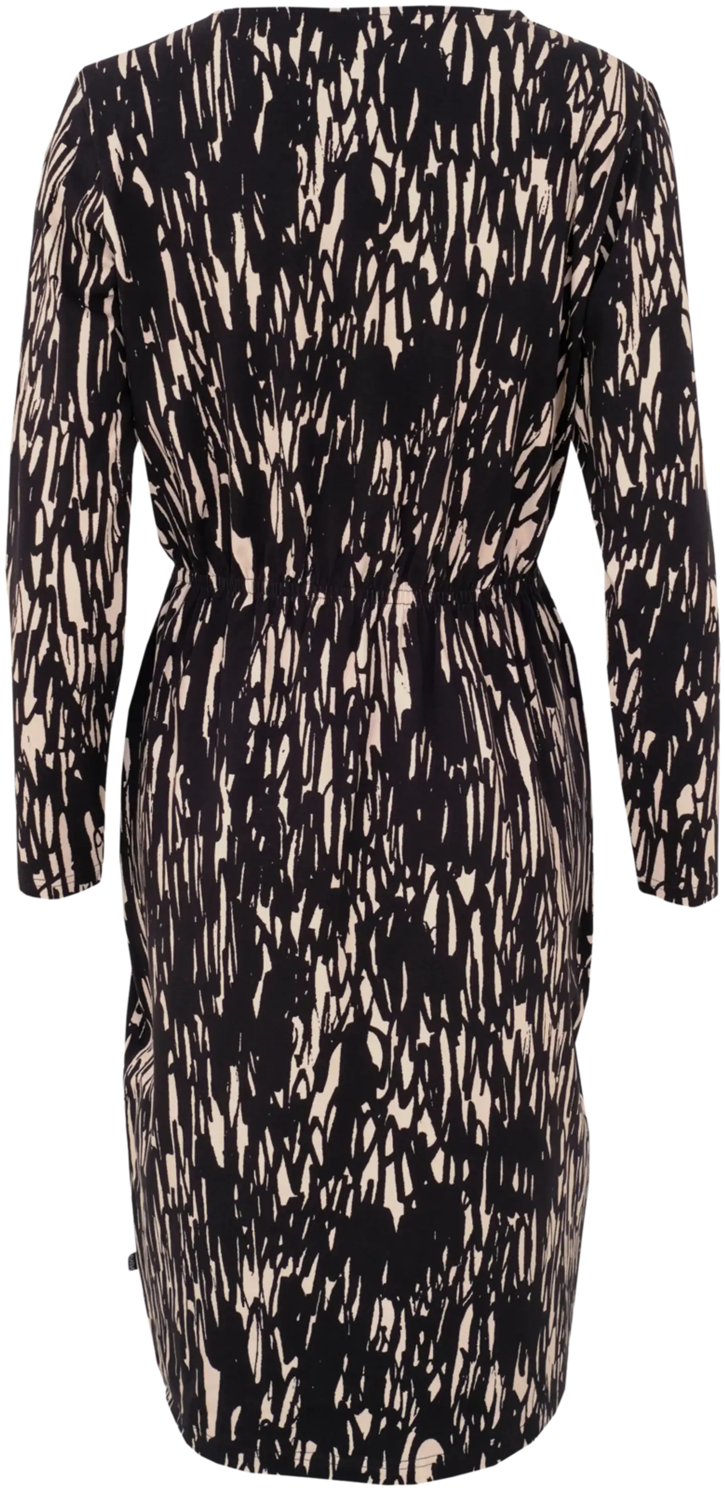 RATIA® naisten pitkähihainen trikoomekko Mirva Texture - Musta/hiekka - 2
