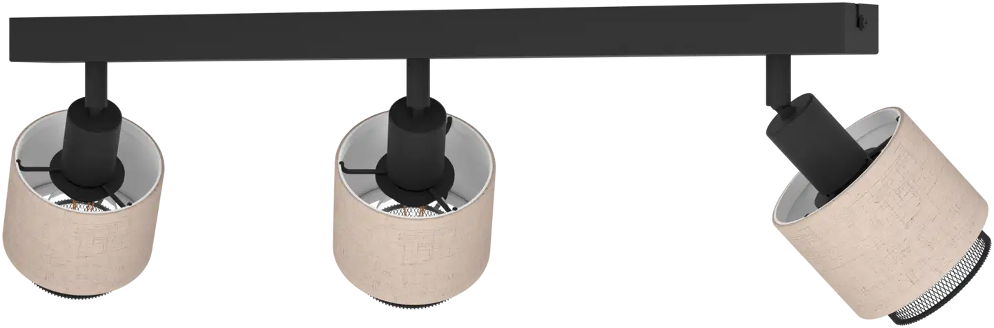 EGLO kattospotti 3-os. Rosley E14 musta/pellava - 2
