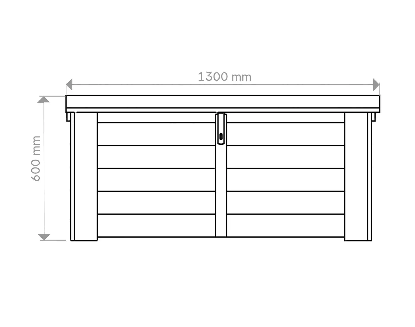 Lukittava piha-arkku kaltevalla kannella, grafiitin harmaa, 130x58x60 cm - 2