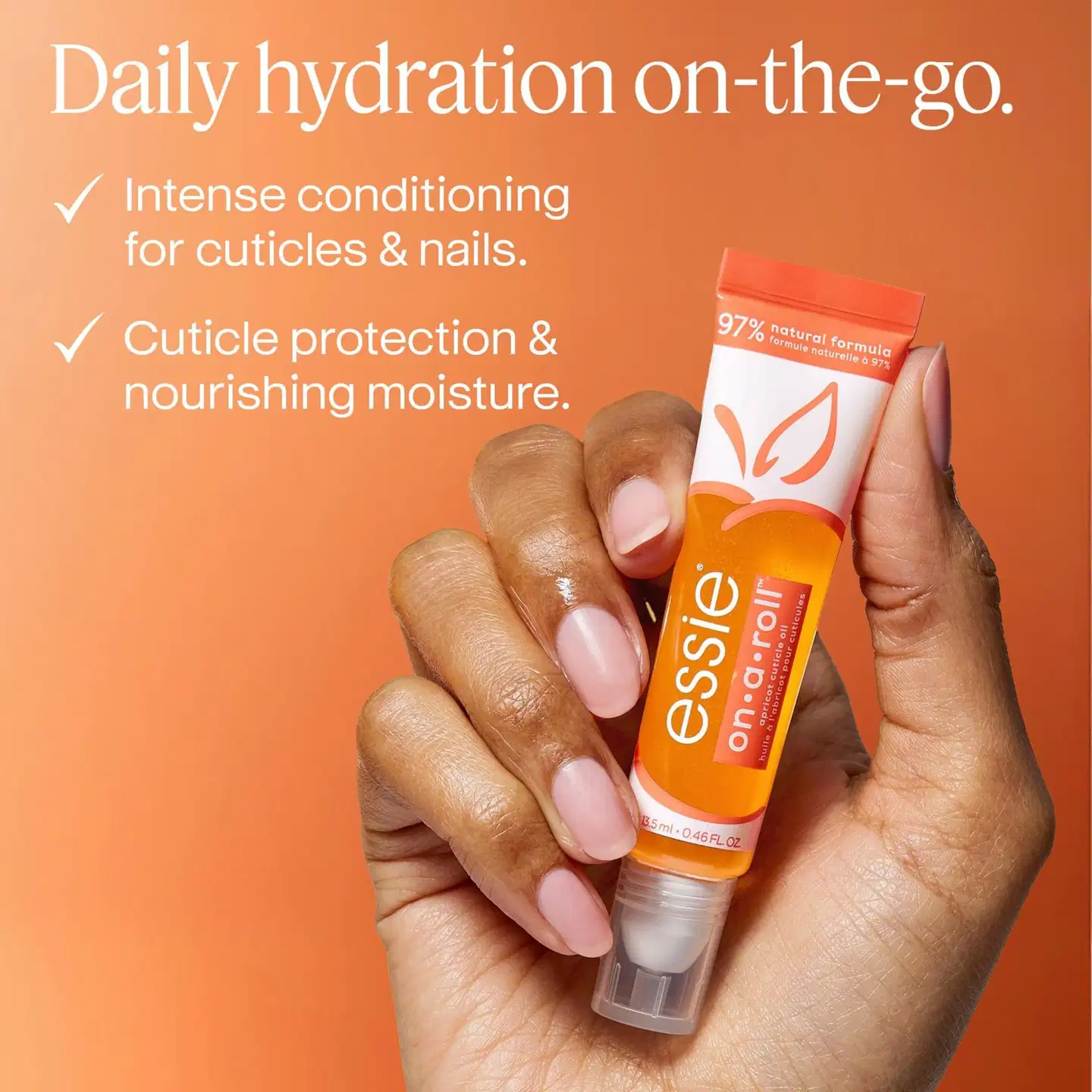 essie on-a-roll apricot nail and cuticle oil kynsinauhaöljy 13,5ml - 3
