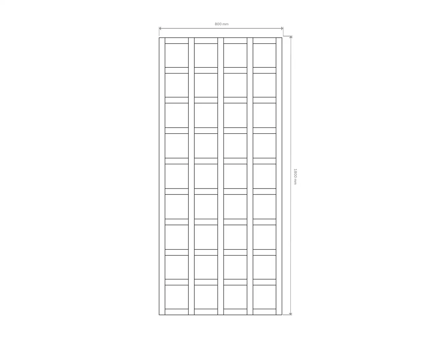 Ritilä/aitaelementti 80X180cm, grafiitin harmaa, Materiaalivahvuus 15x38mm - 3