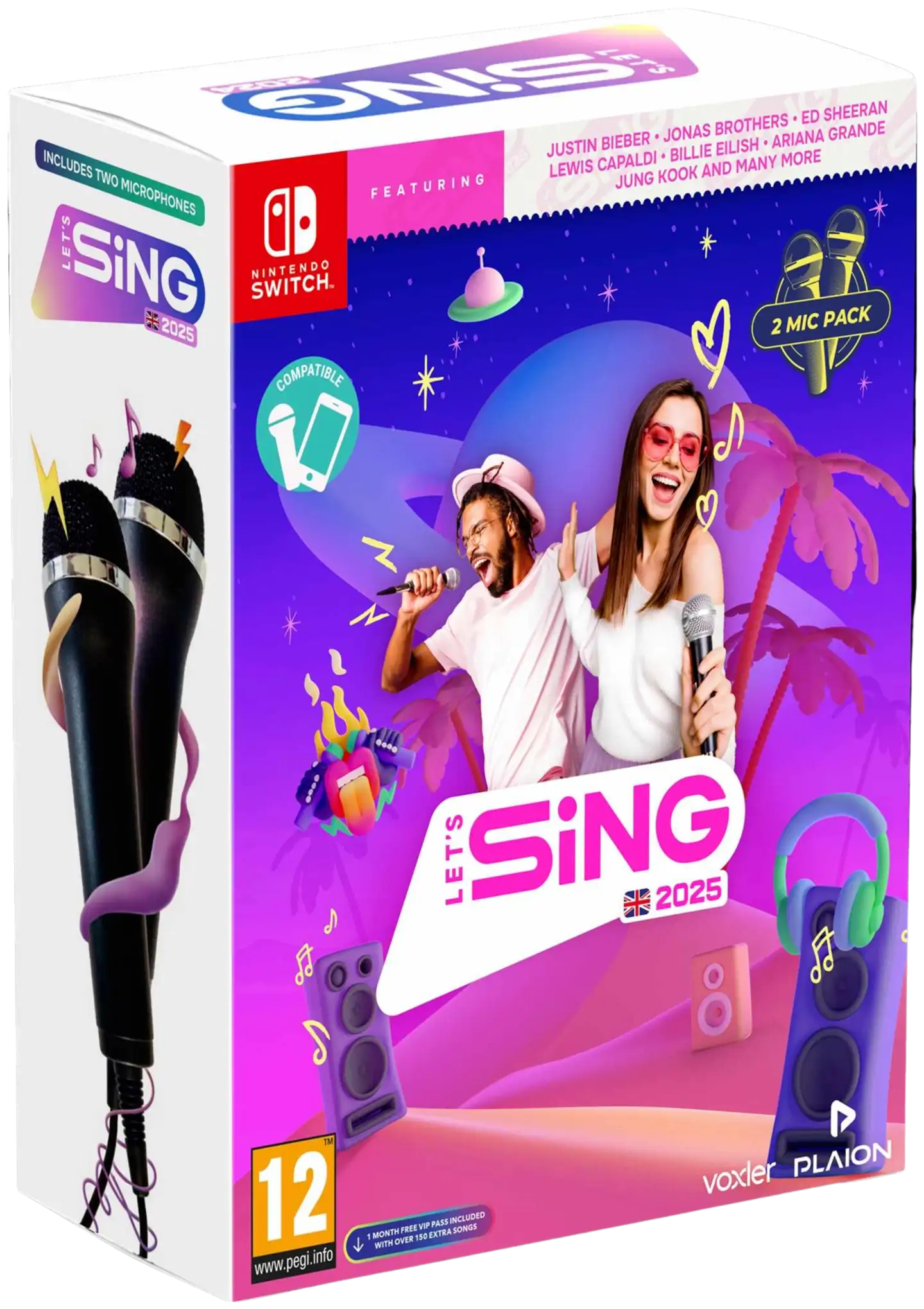 Nintendo Switch Lets Sing 2026 ja 2 mikrofonia