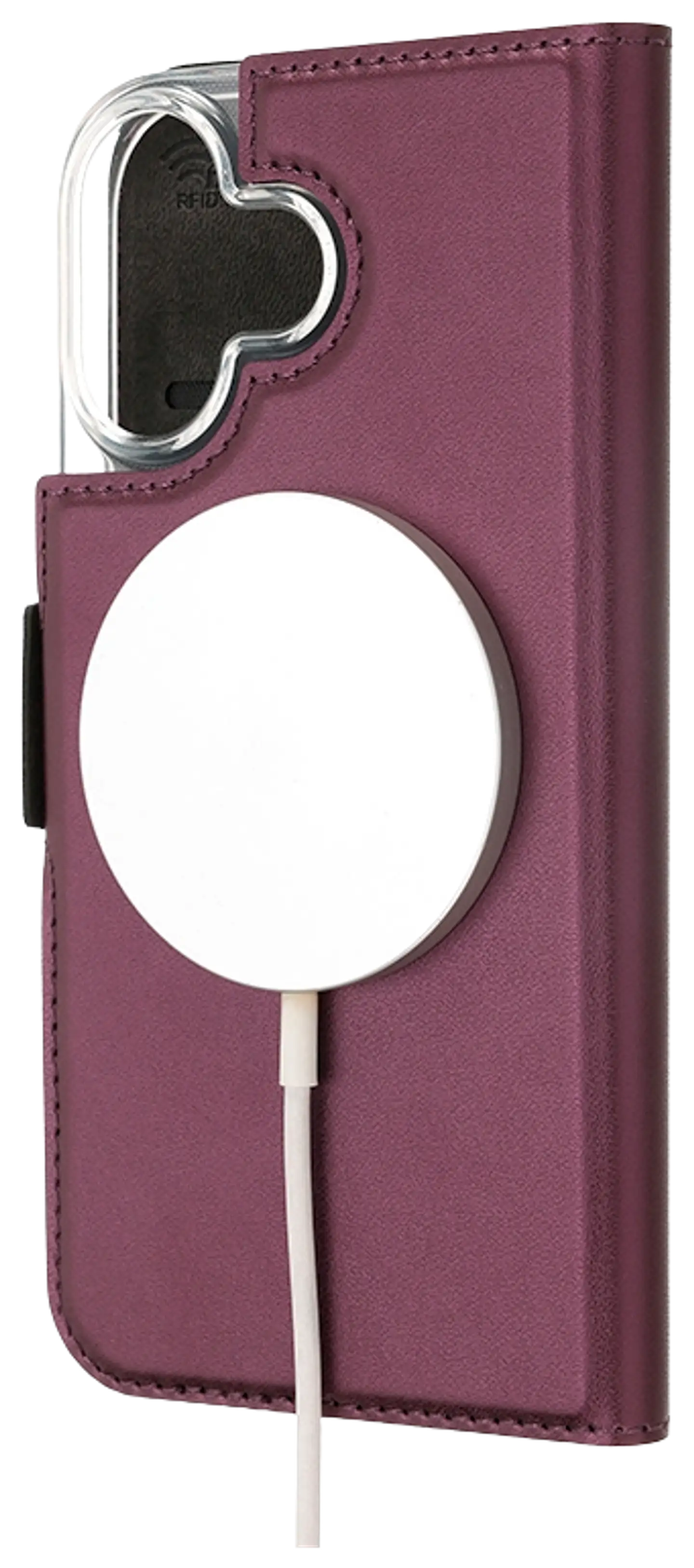 Wave MagSafe -yhteensopiva Book Case, Apple iPhone 17, smoky sangria - 2