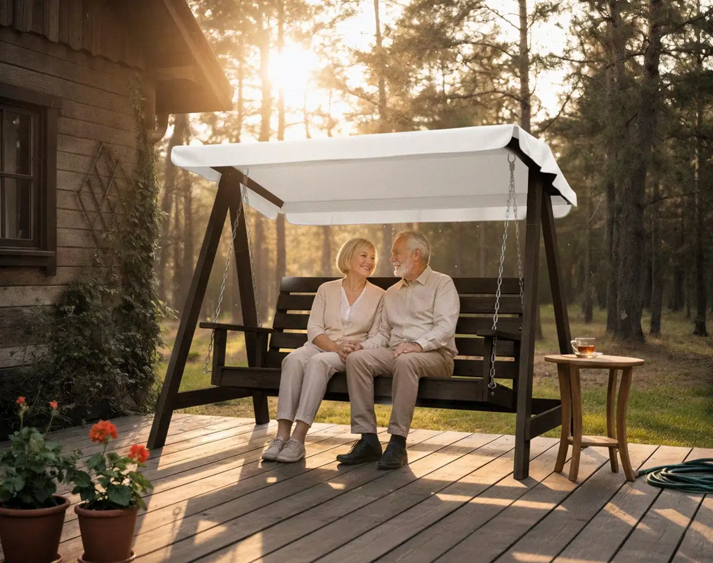 Pihakeinu 3-istuttava tumman harmaa - 5