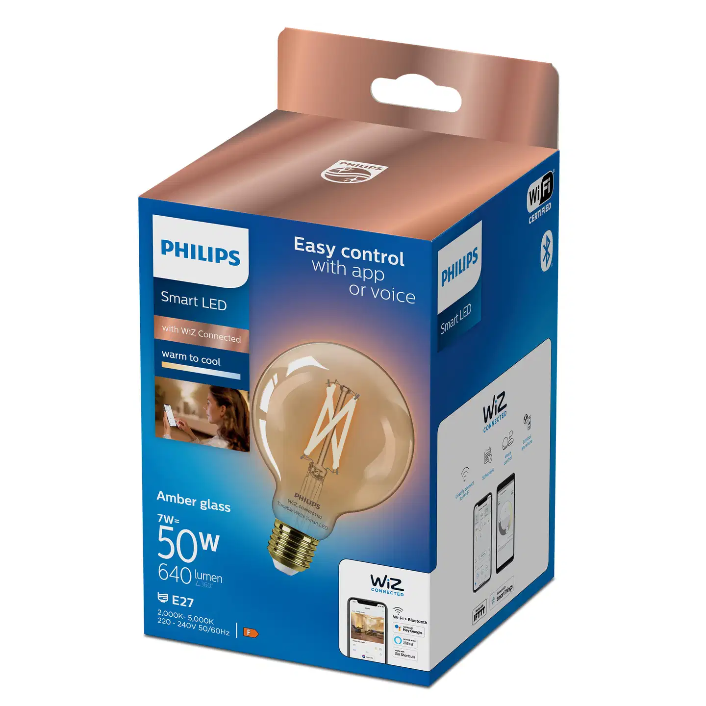 Philips Smart Lighting LED-filamenttilamppu 7W G95 E27 2000-5000K 640lm Amber - 3