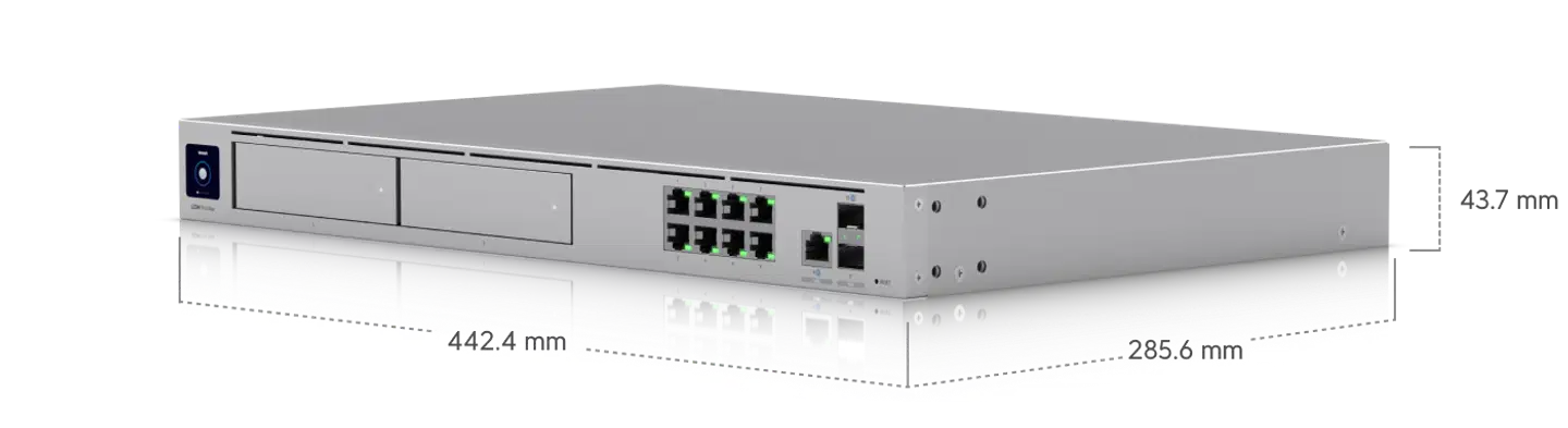 Ubiquiti ammattiluokan räkkiasenteinen yhdyskäytävä UDM-Pro-Max - 8