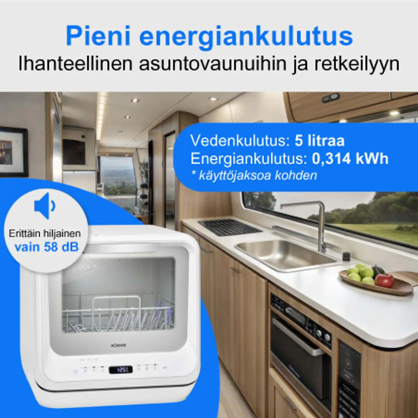 Bomann pöytäastianpesukone TSG5704 valkoinen - 4