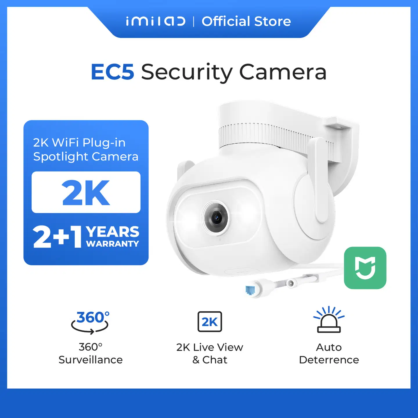 Imilab EC5 2K WiFi -valvontakamera ulkokäyttöön CMSXJ55A - 17