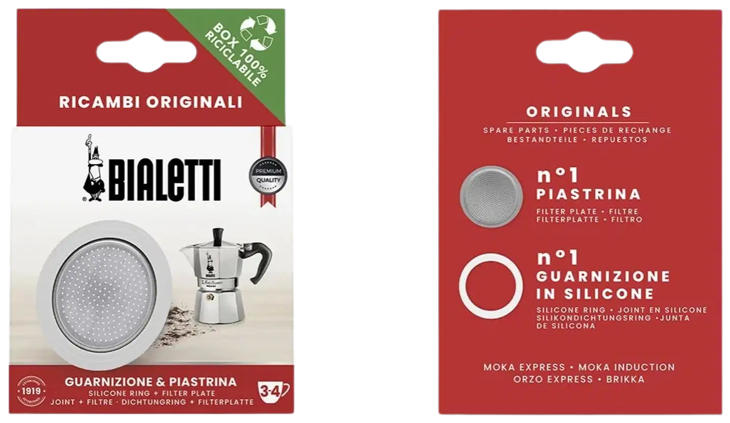 Bialetti Tiiviste ja filtteri 6 k, Moka Ind ja 4 k, Brikka