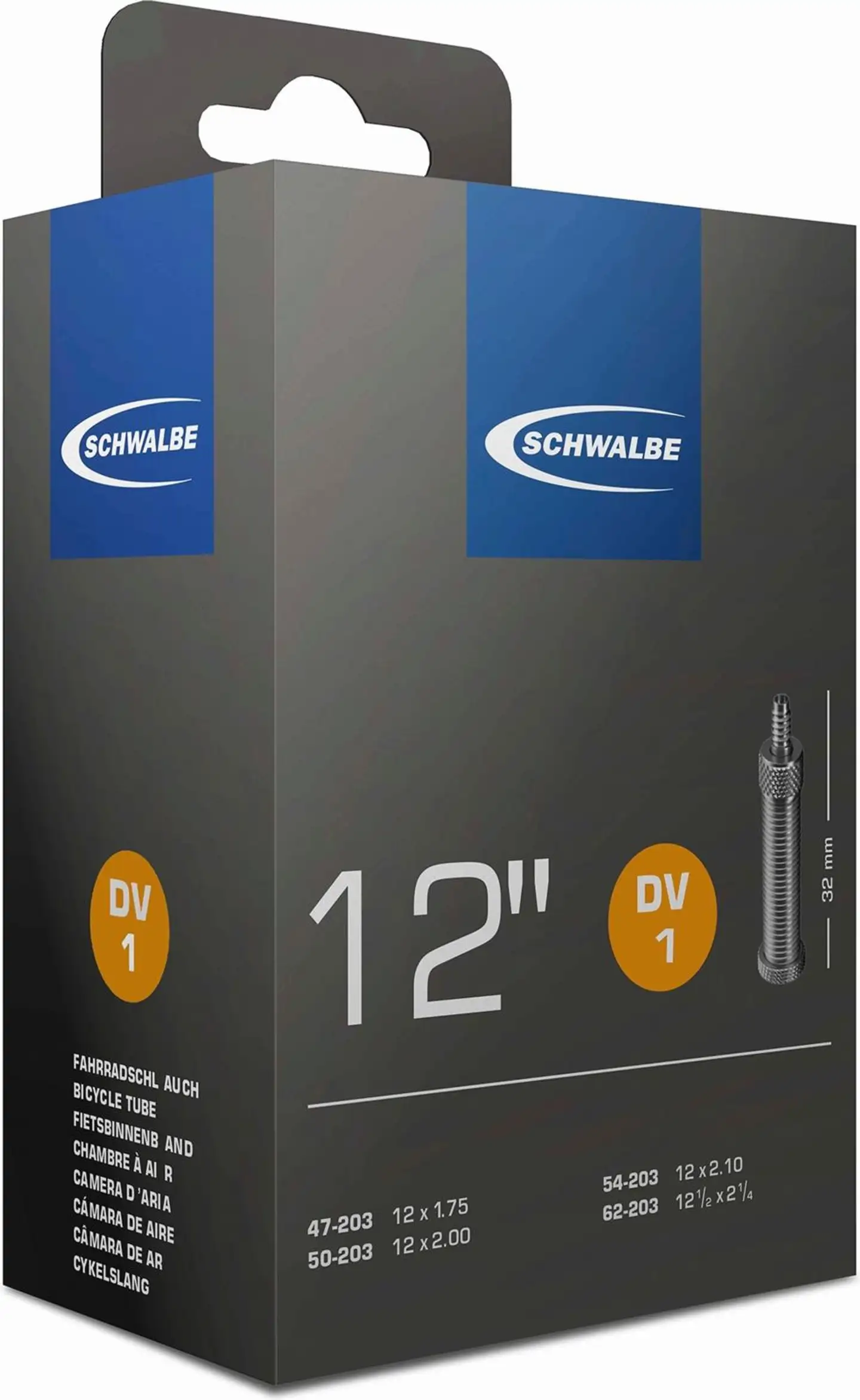 Schwalbe polkupyörän sisärengas 12 47/62-203 dv1 32mm