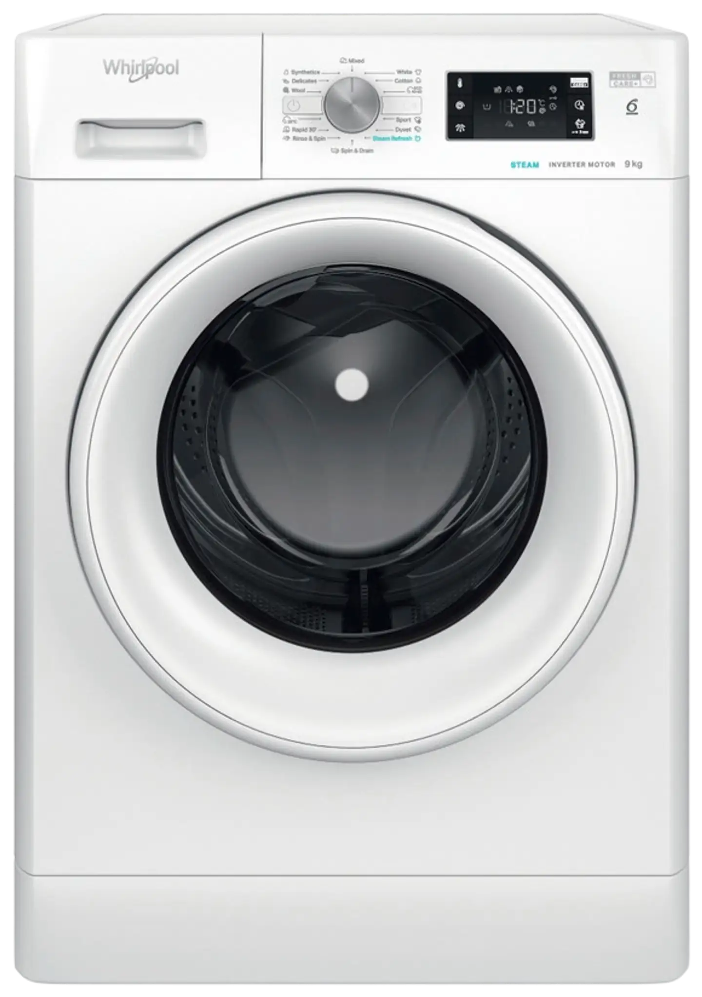 Whirlpool edestä täytettävä pyykinpesukone 9kg FFB 9458 WV EE valkoinen - 2