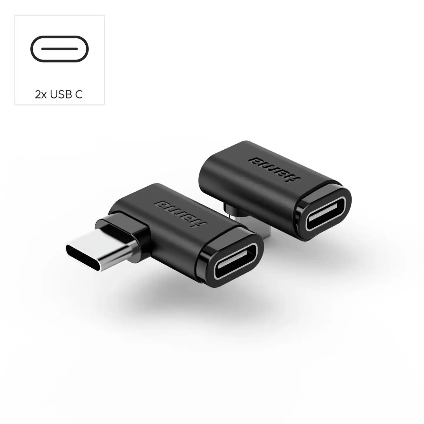 Hama USB-C kulmasovite 90°, 2 kpl, USB 3.2 G2 - 4