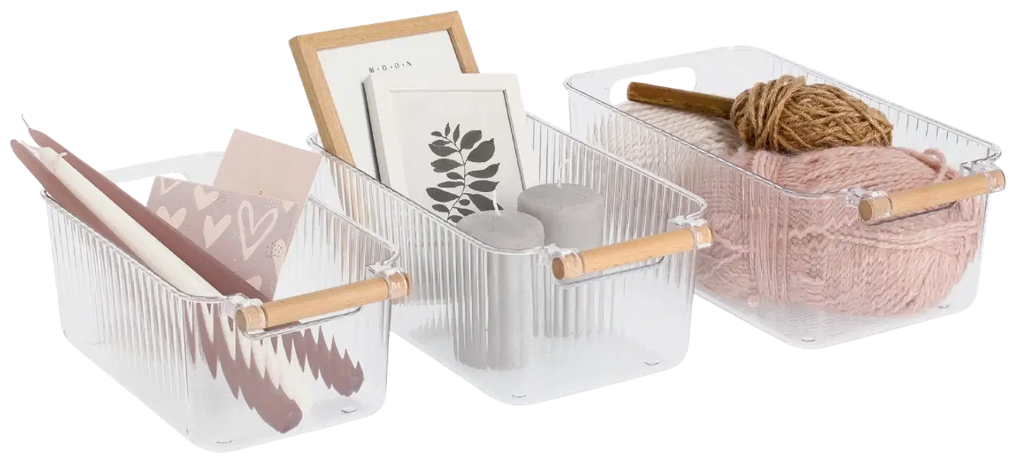 Zeller säilytyslaatikko bambukahvalla 3 kpl - 8