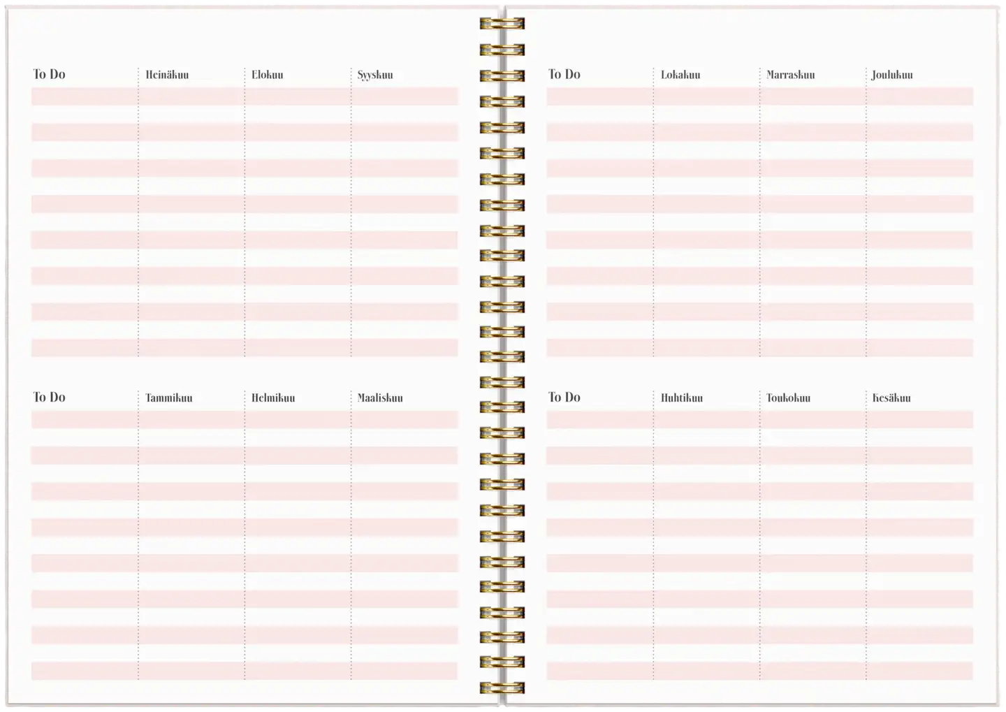 Burde Kalenteri 25/26 Life Planner Pink - 4