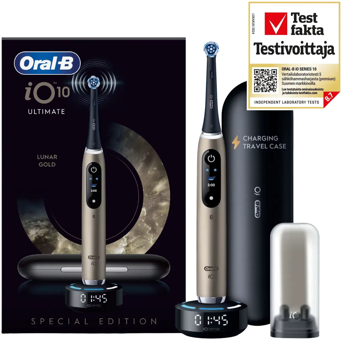 Oral-B iO10 -Sähköhammasharja Lunar Gold, lataava matkakotelo - 1
