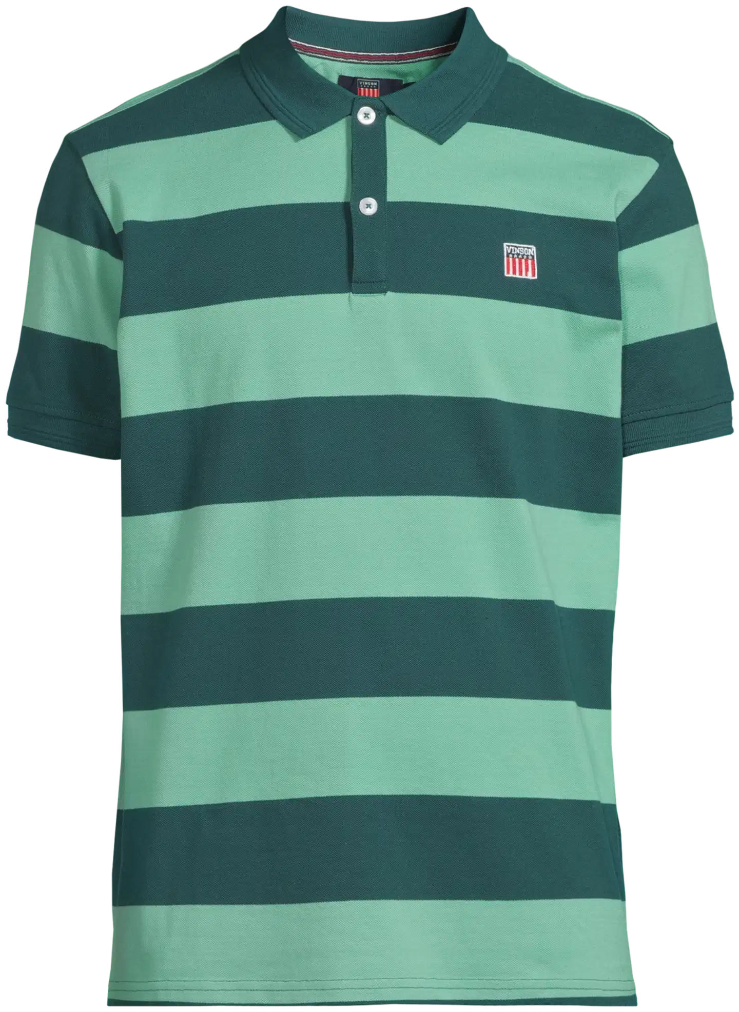 Vinson miesten raidallinen pikeepaita Samir 105621 - Creme de menthe/mediterranea - 2