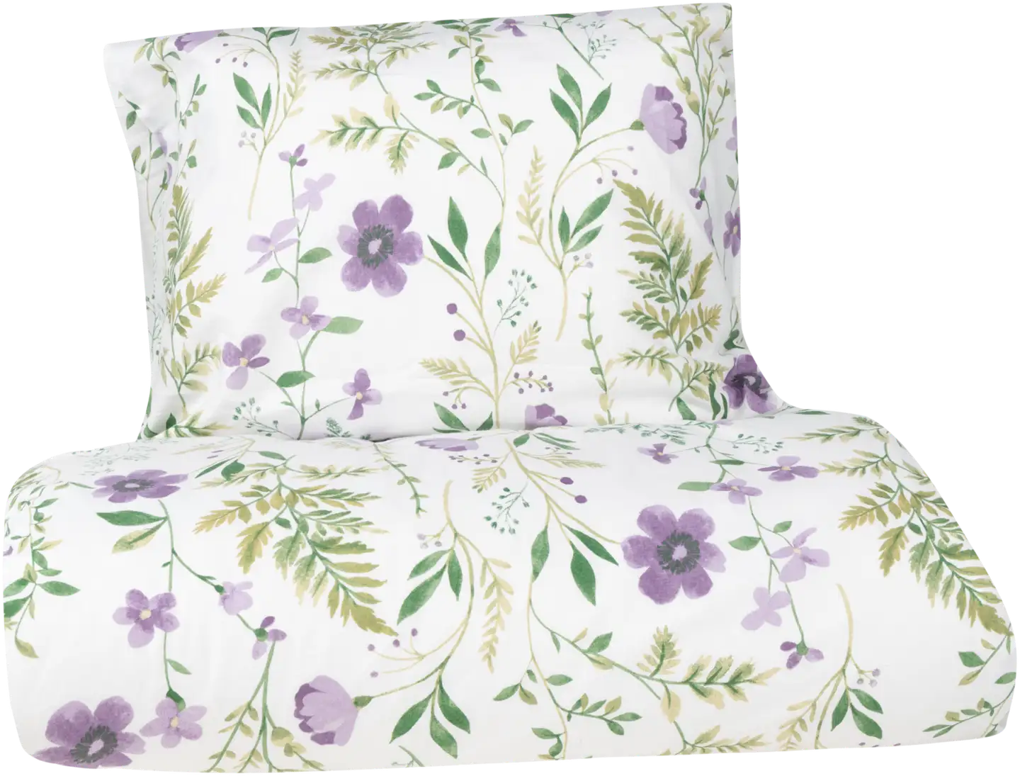 Xtra pussilakanasetti Wild Flowers 150x210 cm liila - 1