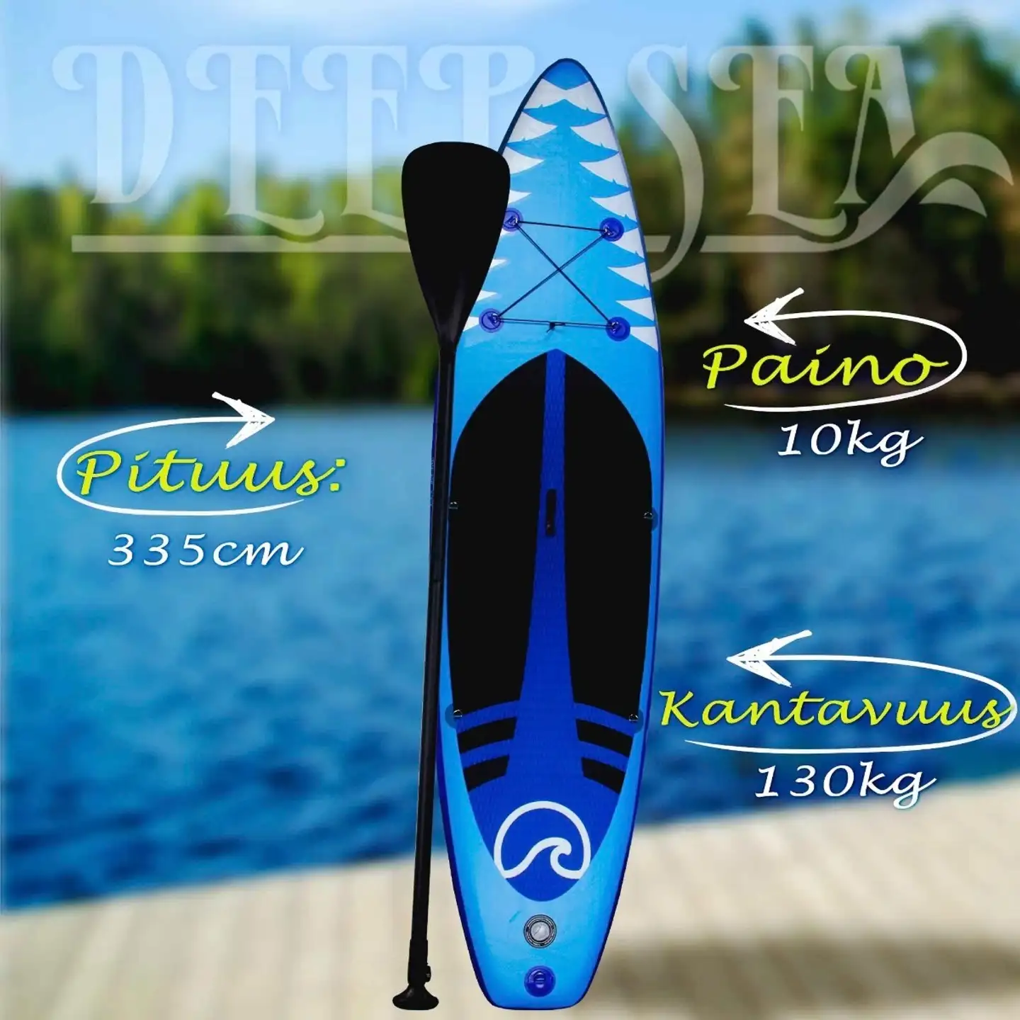 Deep Sea SUP-lauta + mela Shark 335 cm sininen - 8