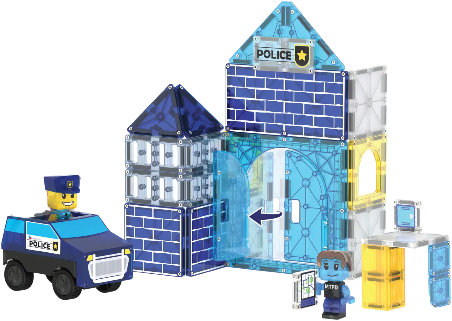 MAGNA-TILES® Poliisiasema magn. rak.sarja 35 osaa - 1