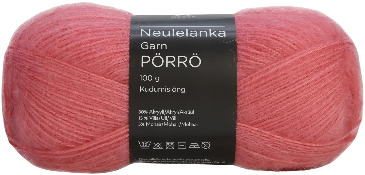 House lanka mohair-villa-akryyli Pörrö 100 g Choral Pink 338