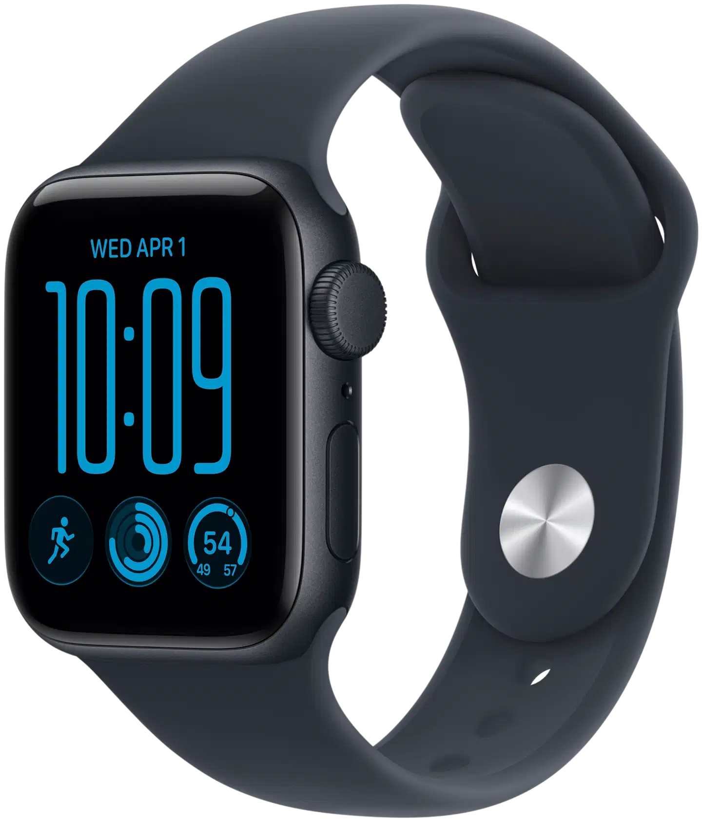 Apple Watch SE 3 GPS + Cellular 44 mm:n keskiyön värinen alumiinikuori ja laivastonsininen urheiluranneke - M/L - MJLT4QN/A - 2