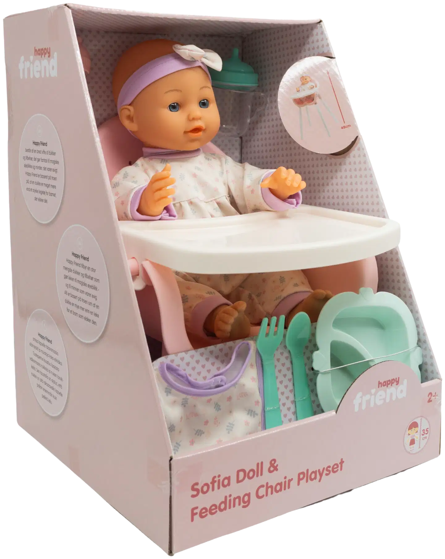 Happy Friend Sofia nukke 35cm syöttötuolissa - 2