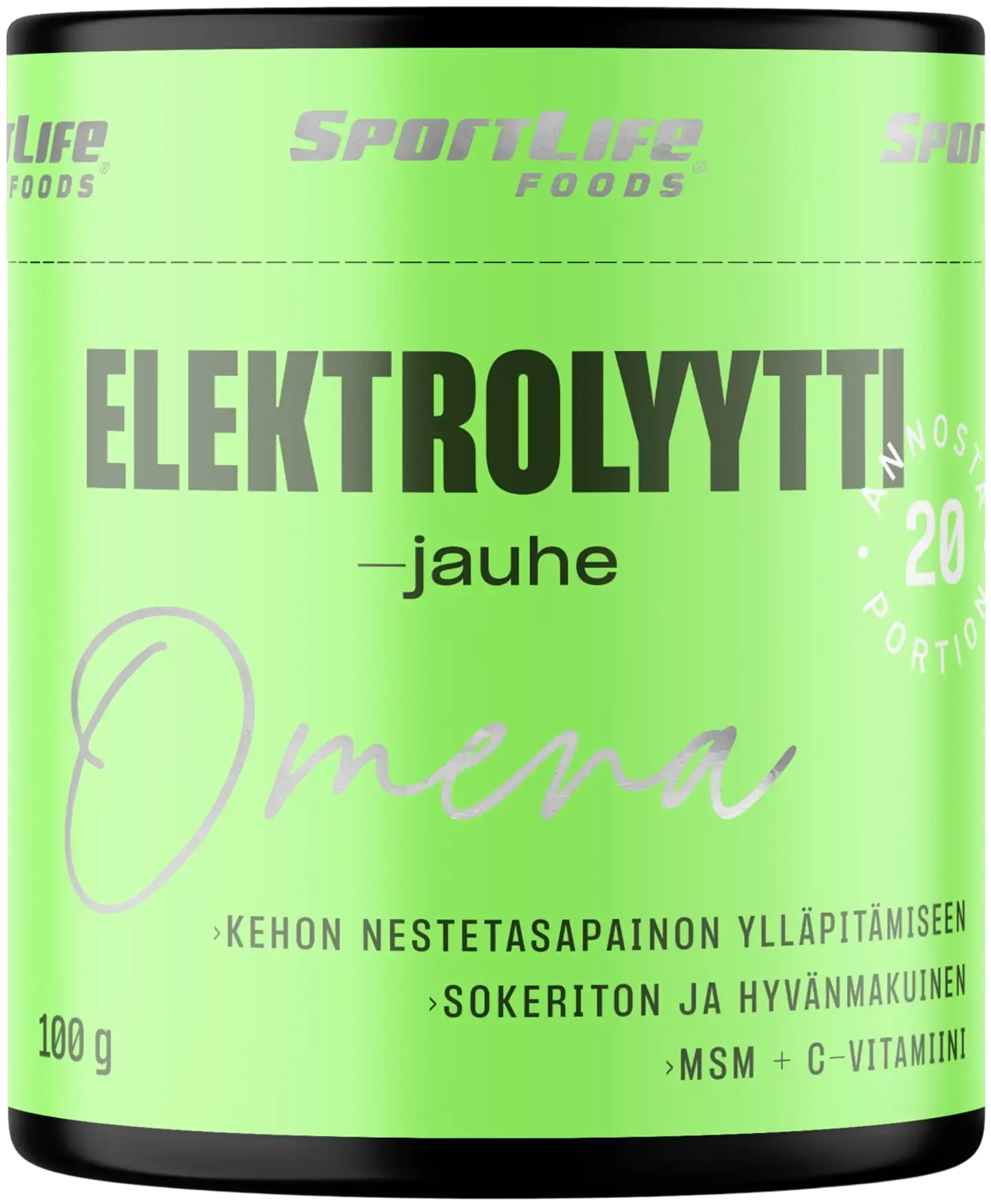 SportLife Foods - Elektrolyyttijauhe 100g Omena