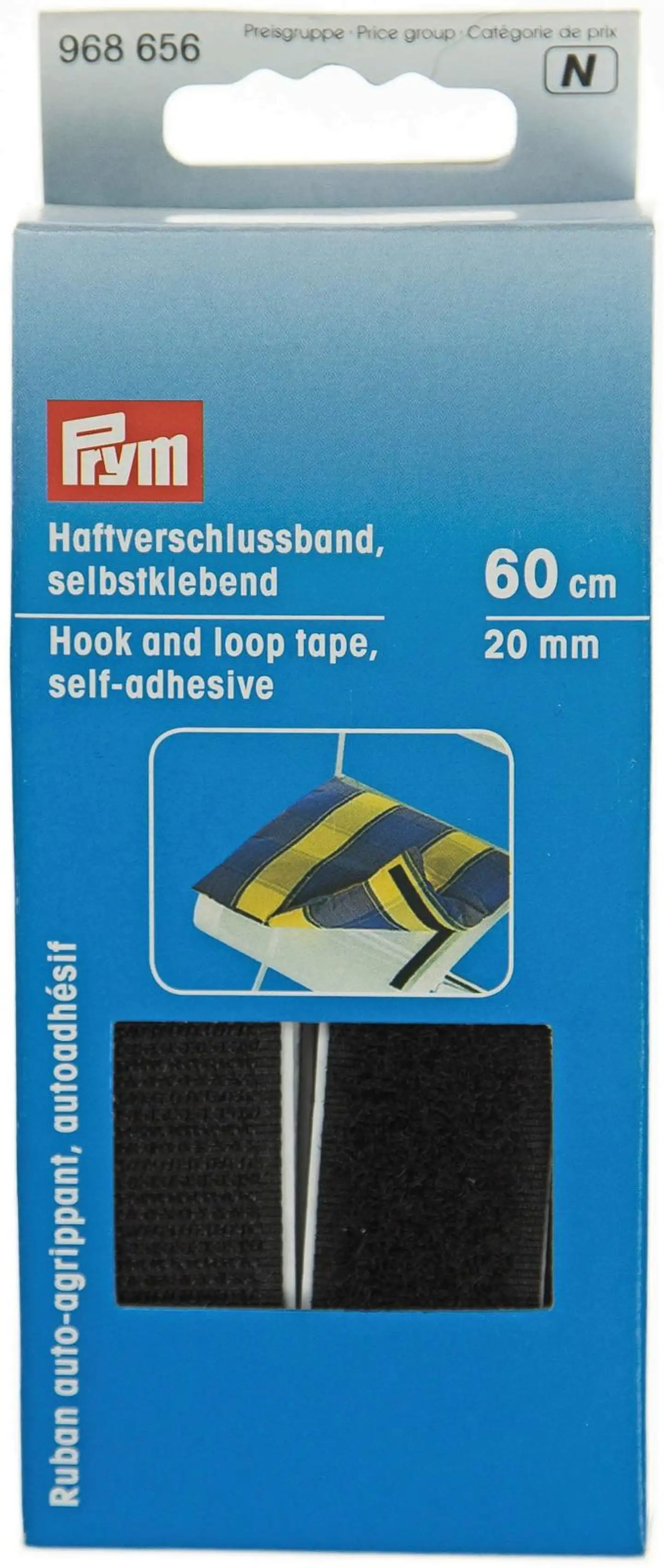 Prym liimattava tarranauha 20 mm 60 cm/pakkaus - MUSTA - 1