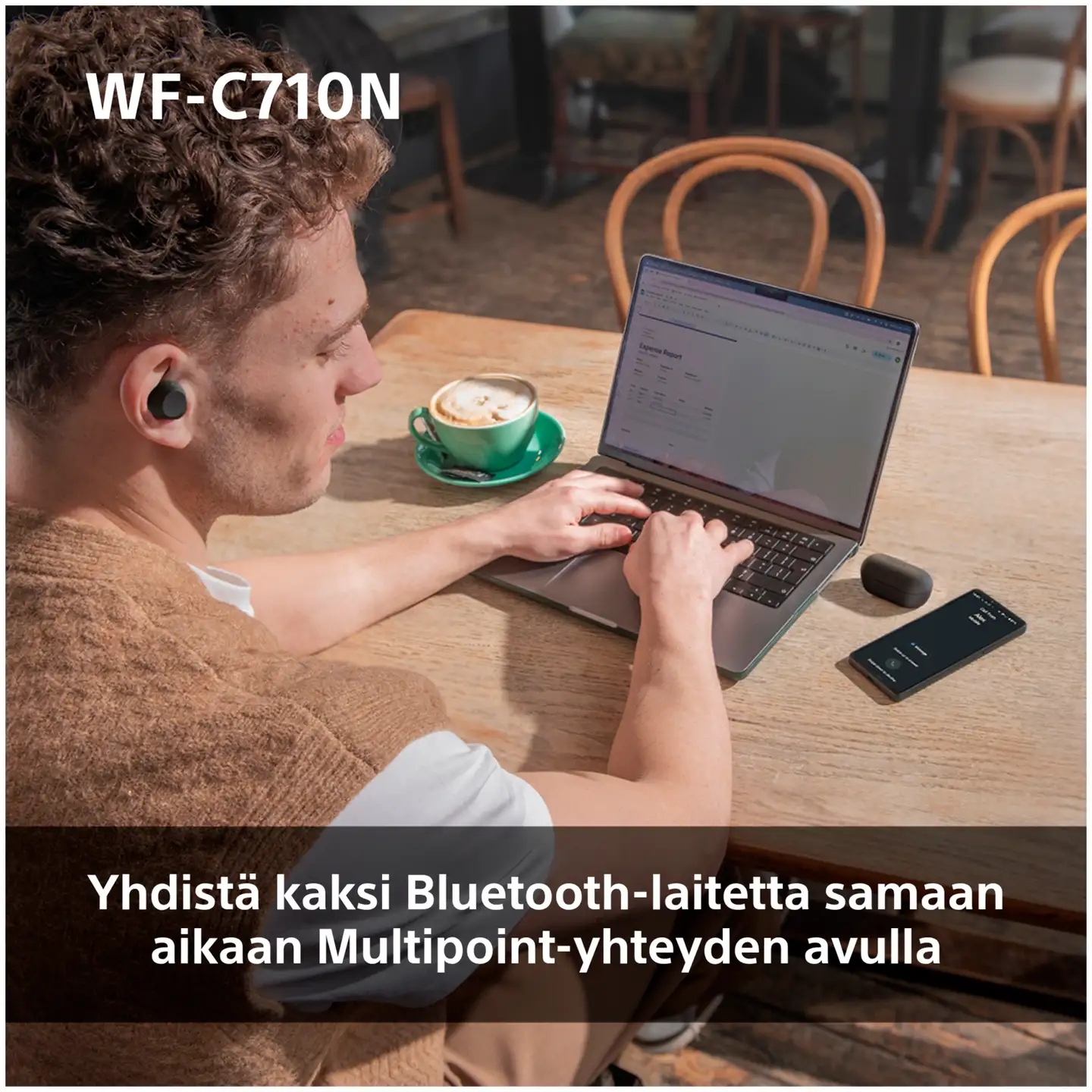 Sony langattomat vastamelunappikuulokkeet WF-C710NW valkoinen - 8