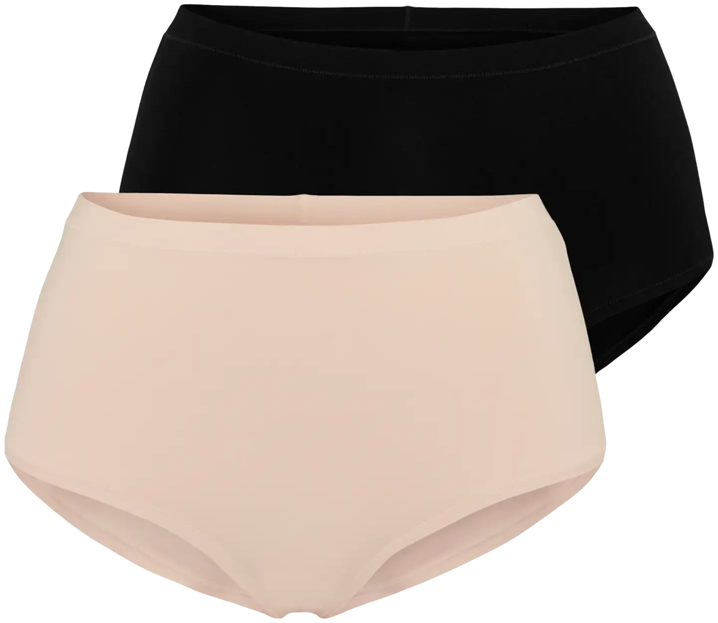 Pierre Robert naisten High Waist puuvilla alushousut 2-pack - Powder and Black - 1