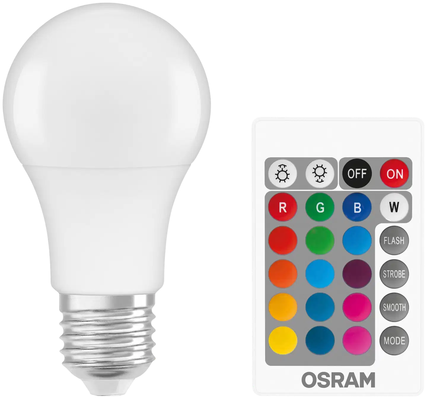 Osram LED-lamppu kaukosäätimellä RGBW 9,4W E27 806lm - 1