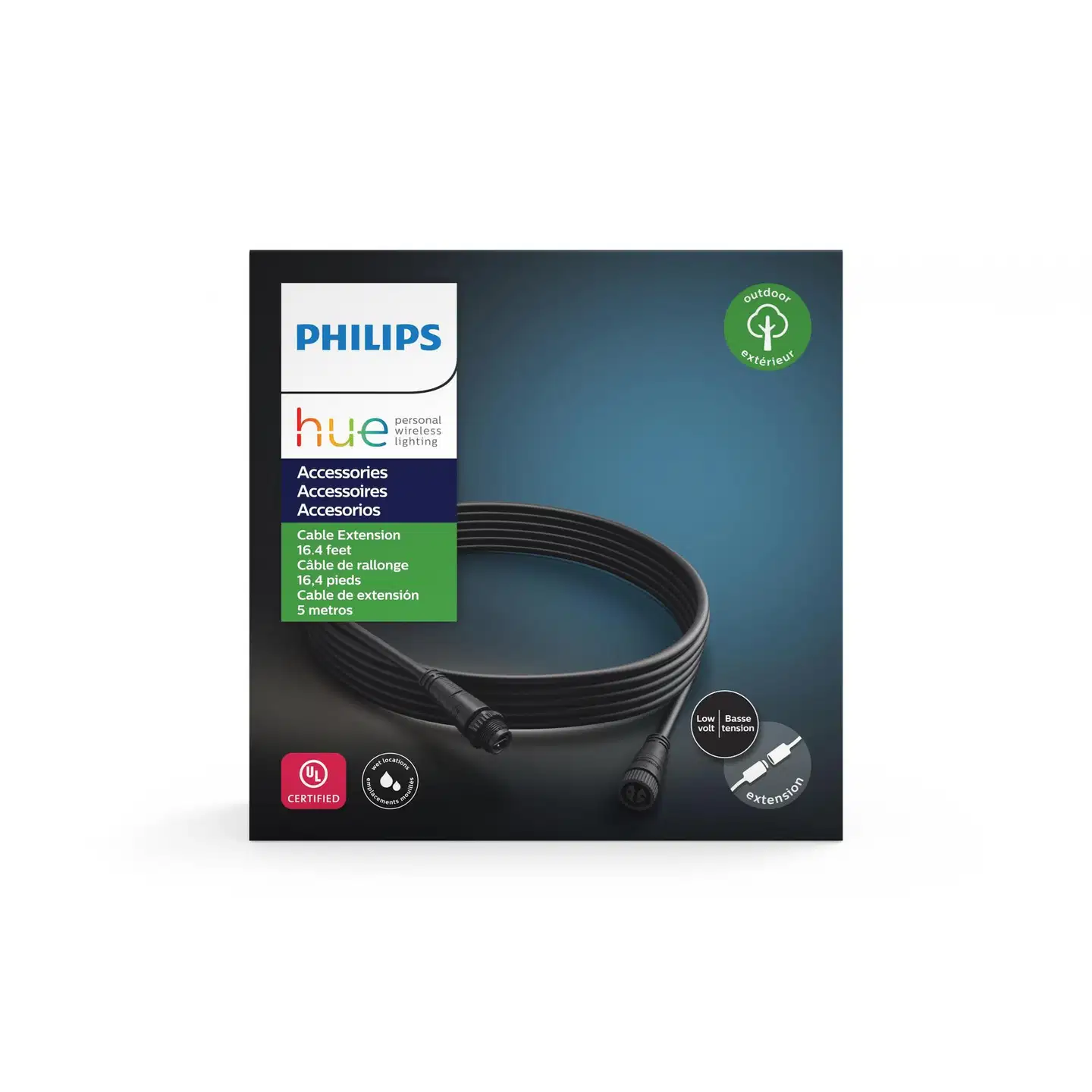Philips Hue jatkokaapeli ulkokäyttöön 5m musta - 2