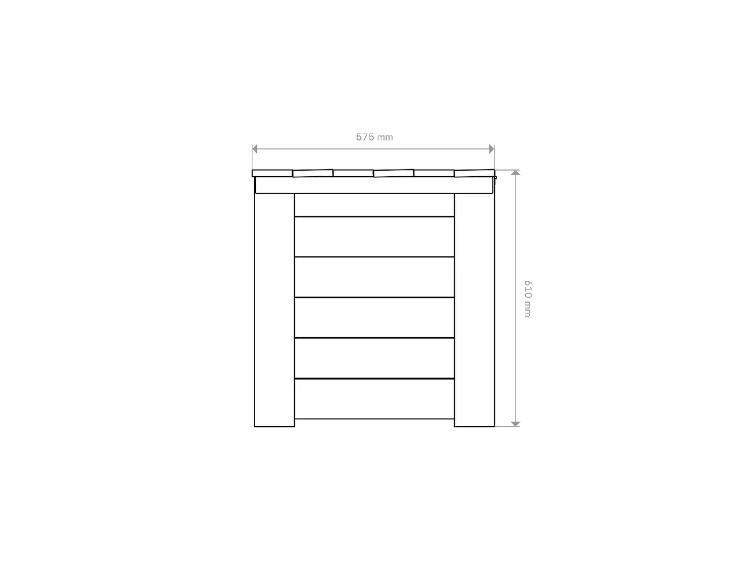 Piha-arkku, tumman harmaa 57x61x160cm - 3