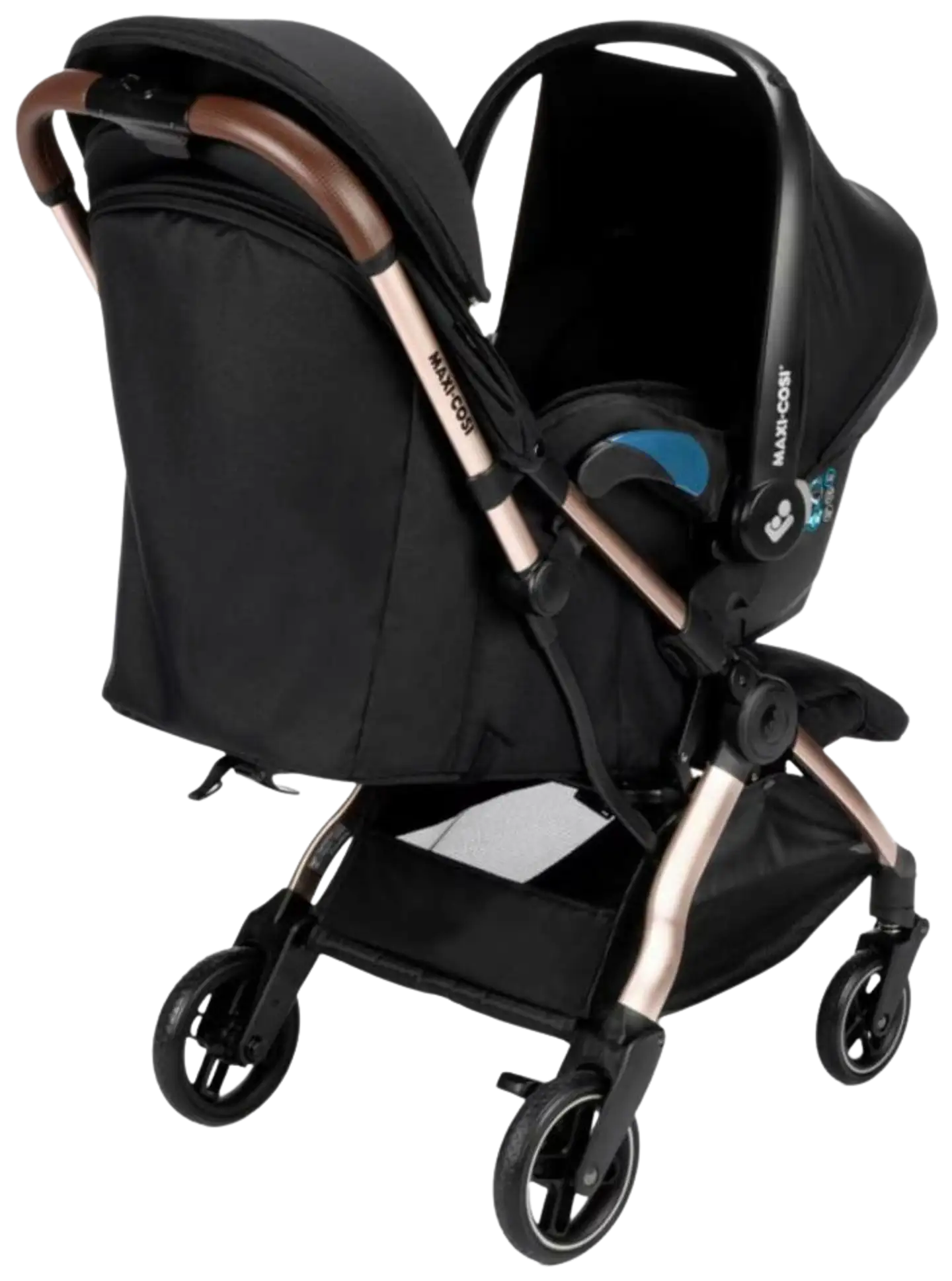 Maxi-Cosi Eva 3 matkarattaat Essential Black/Champagne - 6