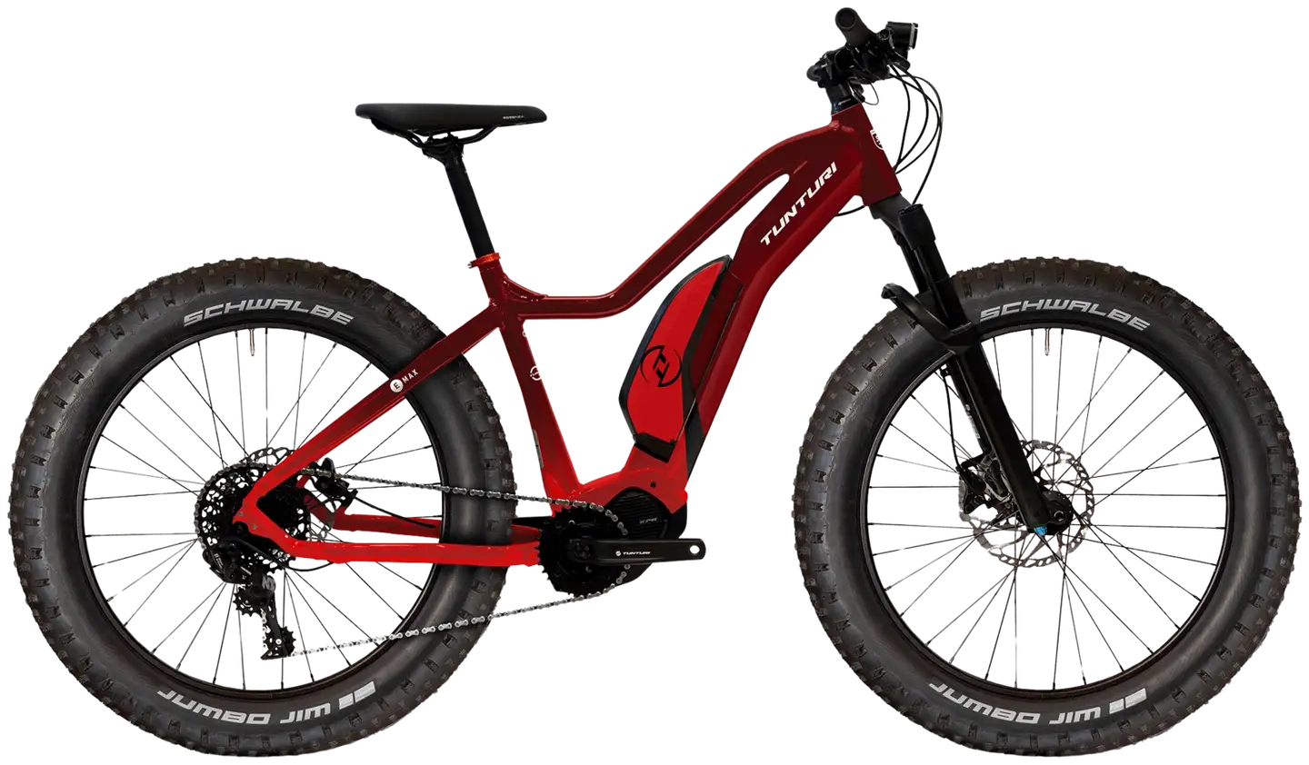 Tunturi E-max EP 26" sähköpyörä 11-vaihdetta runko 45 cm burgundinpunainen