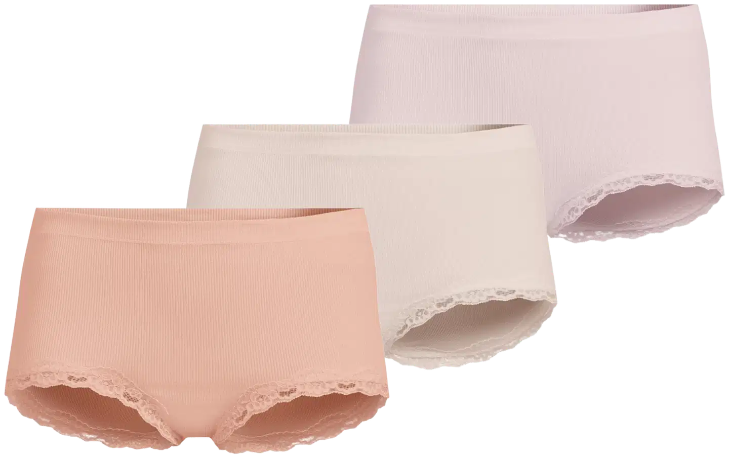 Actuelle naisten rib maxi alushousut 210A332620 3-pack - Multicolor - 1