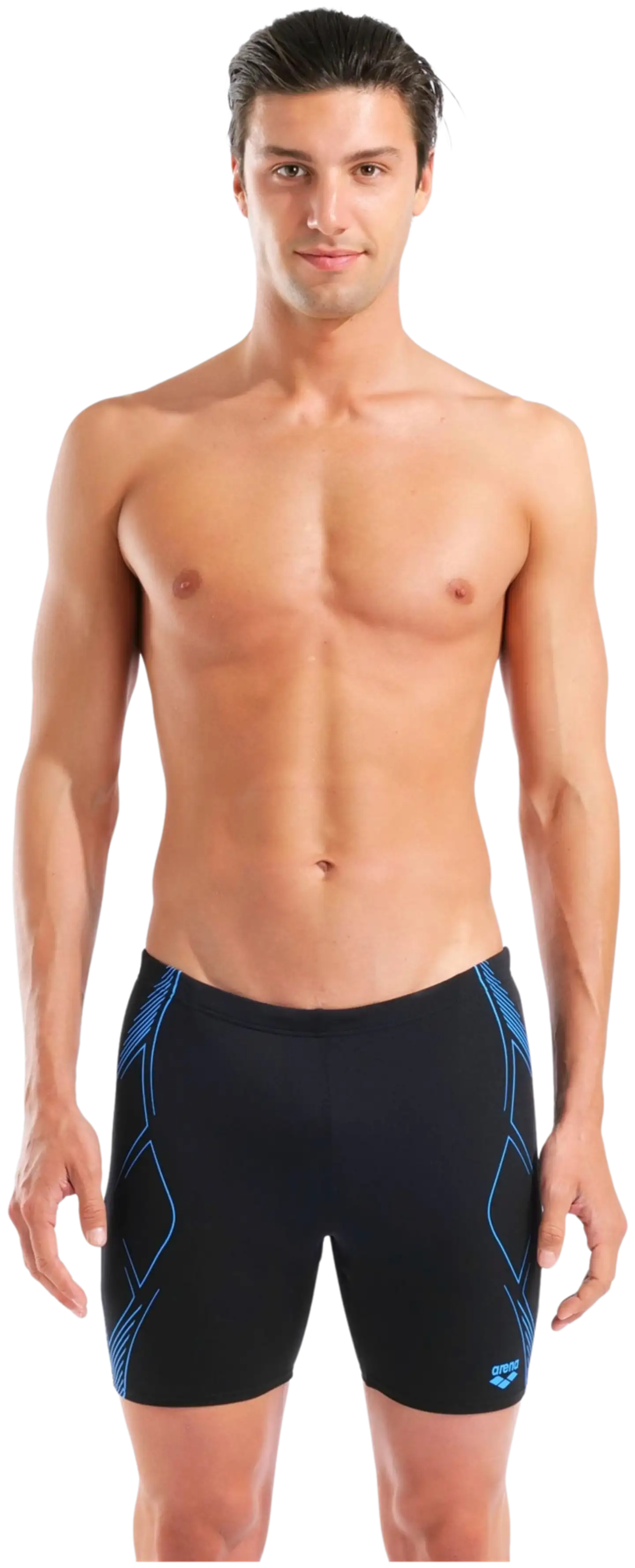 Arena Miesten Graphic Mid Jammer uimahousut - Black-Turquoise - 1