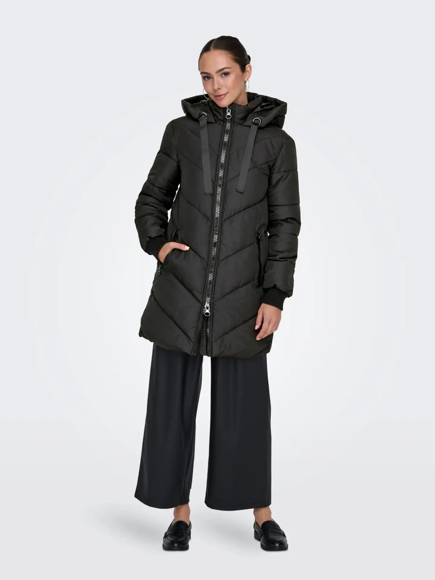 JDY naisten hupullinen toppatakki Jdyskylar - BLACK - 4