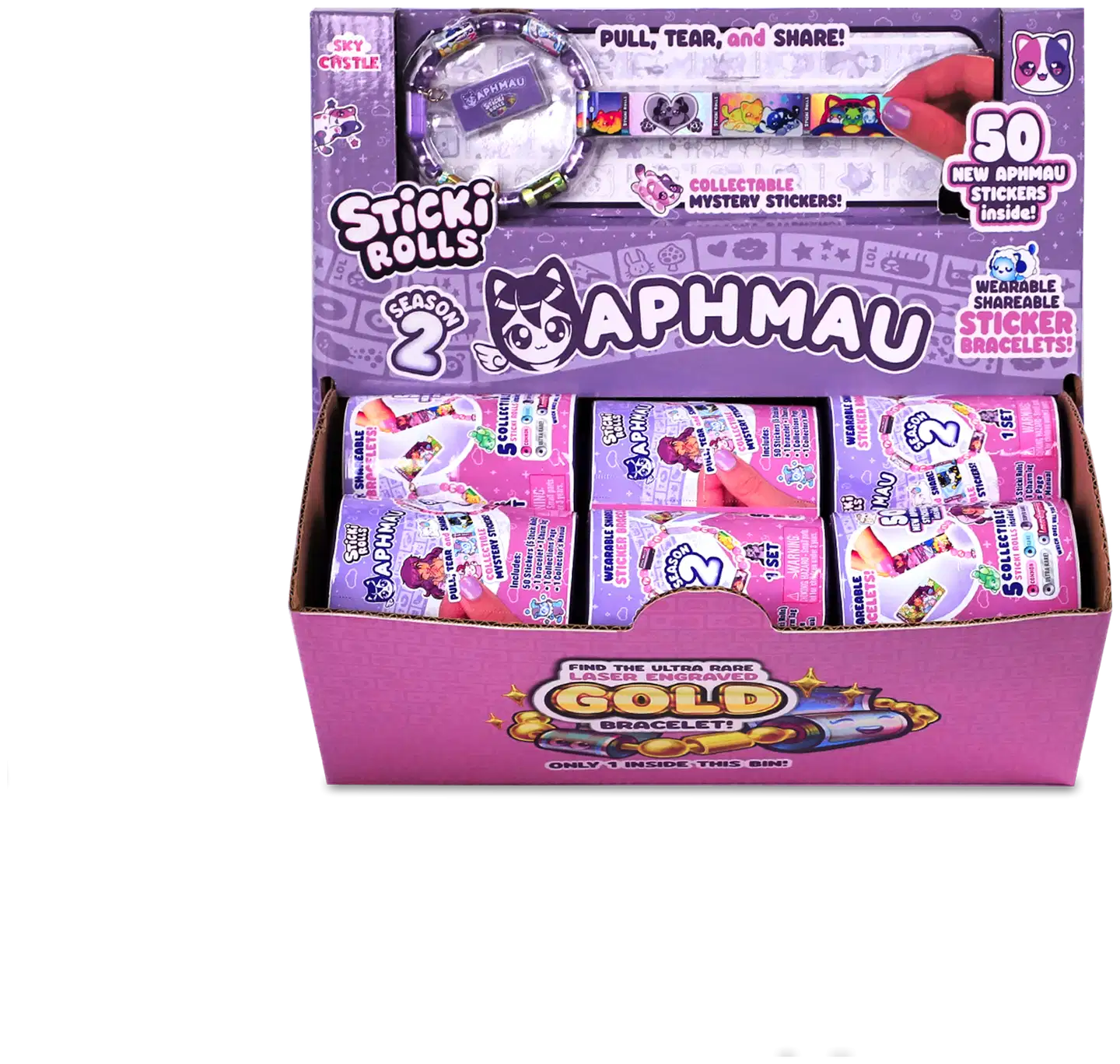 Sticki Rolls Aphmau Tarrarannekoru Yllätyspakkaus 50 tarraa - 11