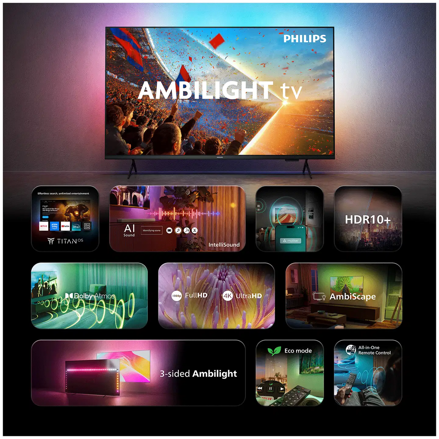 Philips 43" PUS8001 4K LED Ambilight Smart TV - 4