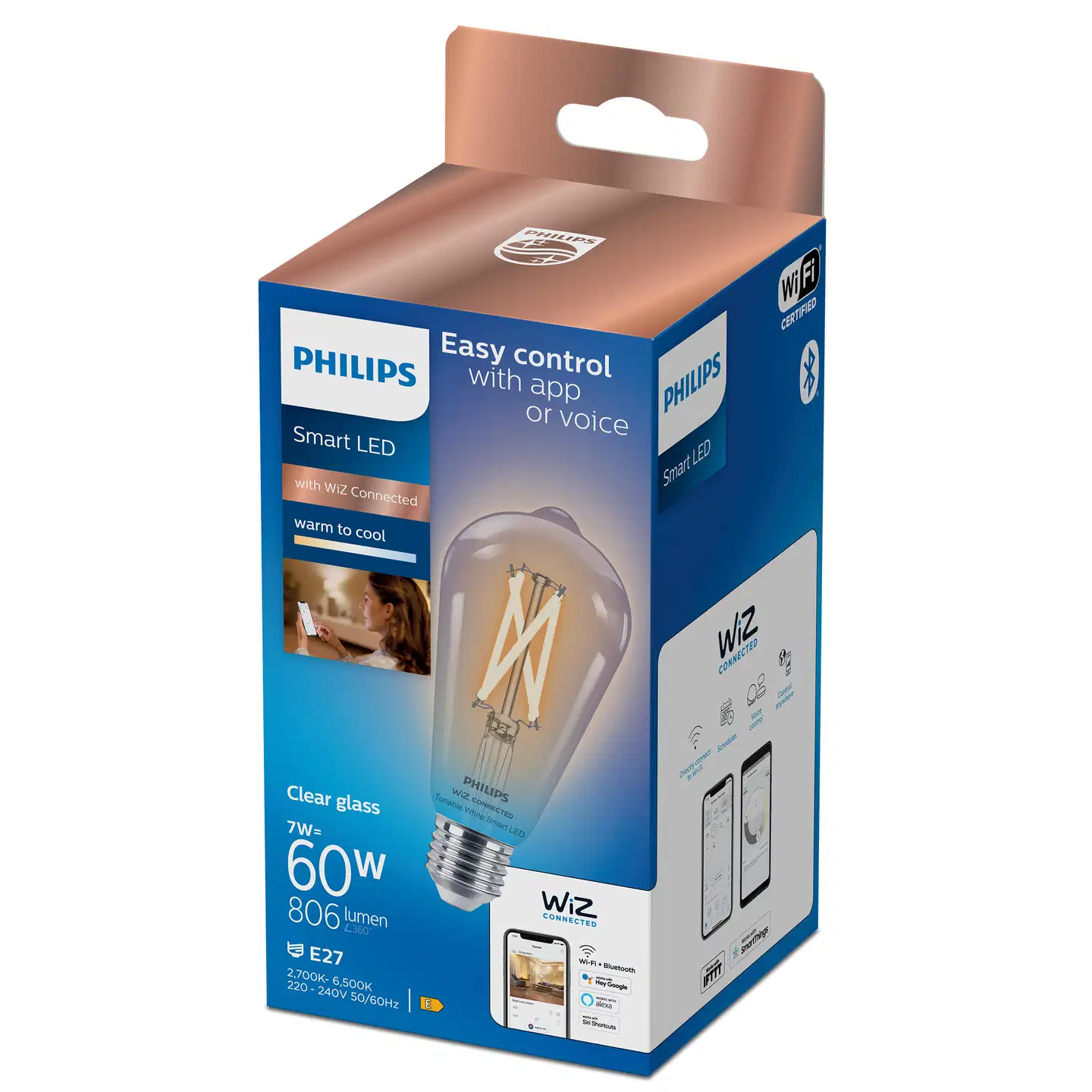 Philips Smart Lighting LED-filamenttilamppu 7W ST64 E27 2700-6500K 806lm kirkas - 2